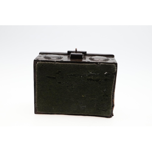 788 - JOHN PEARSON (1859-1930) - ARTS & CRAFTS COPPER BOX. A rectangular shaped box, the top embossed with... 