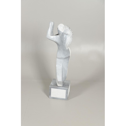 797 - FIONA GOLDBACHER (20TH CENTURY) - LARGE ITALIAN MARBLE SCULPTURE 'THE TANGO'. (d) A large Italian ma... 