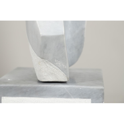 797 - FIONA GOLDBACHER (20TH CENTURY) - LARGE ITALIAN MARBLE SCULPTURE 'THE TANGO'. (d) A large Italian ma... 