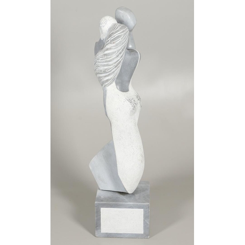 797 - FIONA GOLDBACHER (20TH CENTURY) - LARGE ITALIAN MARBLE SCULPTURE 'THE TANGO'. (d) A large Italian ma... 