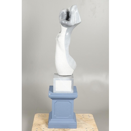 797 - FIONA GOLDBACHER (20TH CENTURY) - LARGE ITALIAN MARBLE SCULPTURE 'THE TANGO'. (d) A large Italian ma... 