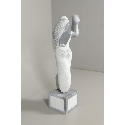 797 - FIONA GOLDBACHER (20TH CENTURY) - LARGE ITALIAN MARBLE SCULPTURE 'THE TANGO'. (d) A large Italian ma... 