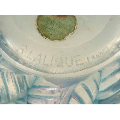 798 - LALIQUE GLASS VASE - MOISSAC. A circa 1920's Lalique opalescent glass vase in the Moissac design, wi... 