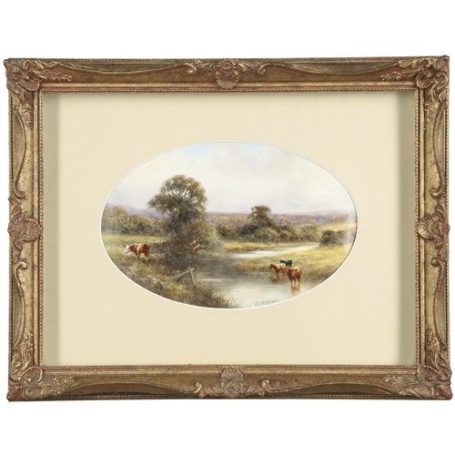 811 - MILWYN HOLLOWAY (1940-2019) - PORCELAIN SIGNED PLAQUE. An oval shaped porcelain plaque in the Royal ... 