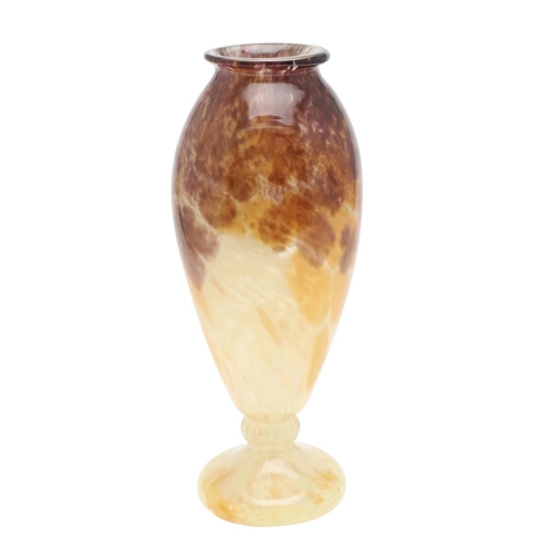 814 - FRENCH SCHNEIDER FOR LE VERRE FRANCAIS GLASS VASE. Circa 1925, a large glass vase of slender ovoid s... 