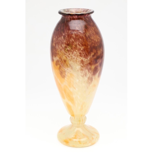 814 - FRENCH SCHNEIDER FOR LE VERRE FRANCAIS GLASS VASE. Circa 1925, a large glass vase of slender ovoid s... 