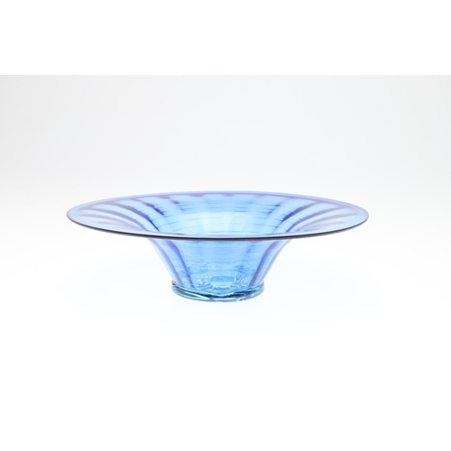 820 - WHITEFRIARS THREADED GLASS BOWLS - BARNABY POWELL. Including two footed threaded glass bowls, one in... 