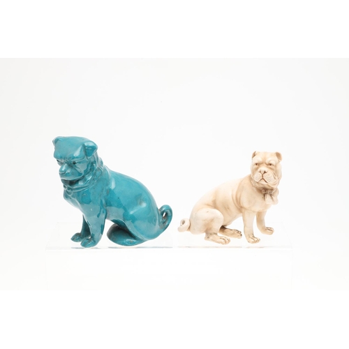 846 - ROYAL COPENHAGEN PUG & VARIOUS OTHER MODELS OF PUGS. A small Royal Copenhagen model of a Pug , Model... 