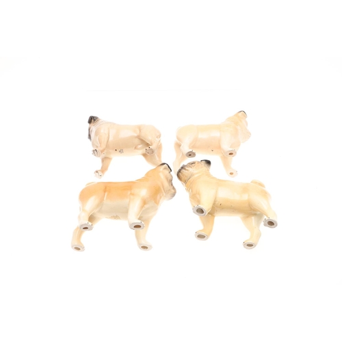 846 - ROYAL COPENHAGEN PUG & VARIOUS OTHER MODELS OF PUGS. A small Royal Copenhagen model of a Pug , Model... 