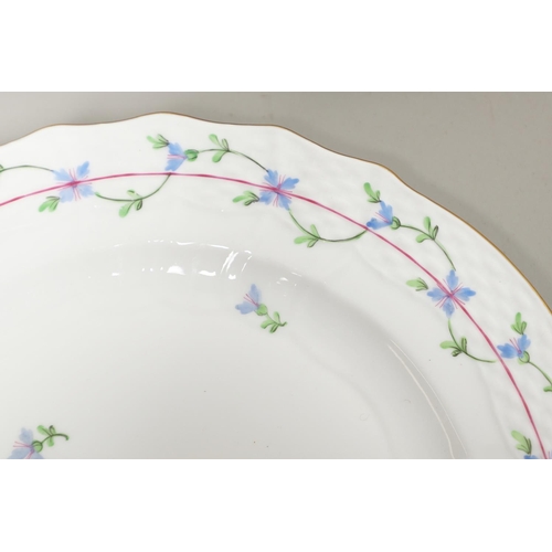 850 - HEREND - BLUE GARLAND PART DINNER SERVICE. Comprising a large oval platter (42cms across), 5 large d... 