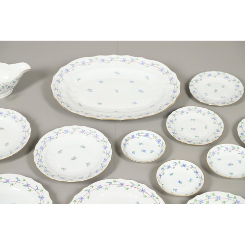 850 - HEREND - BLUE GARLAND PART DINNER SERVICE. Comprising a large oval platter (42cms across), 5 large d... 