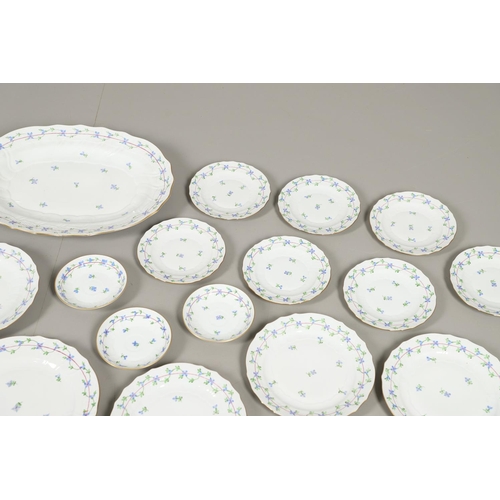 850 - HEREND - BLUE GARLAND PART DINNER SERVICE. Comprising a large oval platter (42cms across), 5 large d... 