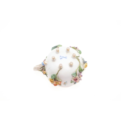 853 - MEISSEN CUP & SAUCER, & SIMILAR CUP & SAUCER. A Meissen cup and saucer, painted with a variety of fl... 