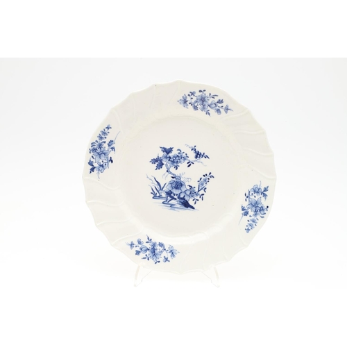 867 - TOURNAI FRENCH PORCELAIN PLATE & DISH. Including a fluted blue and white plate with floral sprigs an... 