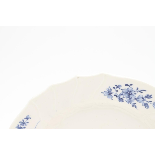 867 - TOURNAI FRENCH PORCELAIN PLATE & DISH. Including a fluted blue and white plate with floral sprigs an... 