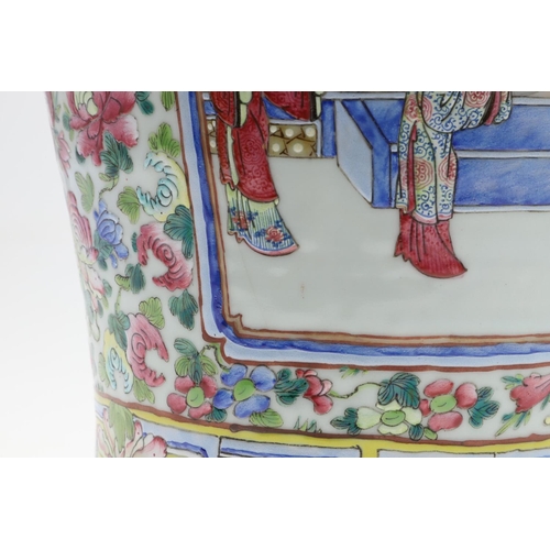 871 - LARGE 19THC CHINESE CANTONESE FAMILLE ROSE VASE. A late 19thc Cantonese famille rose of large propor... 