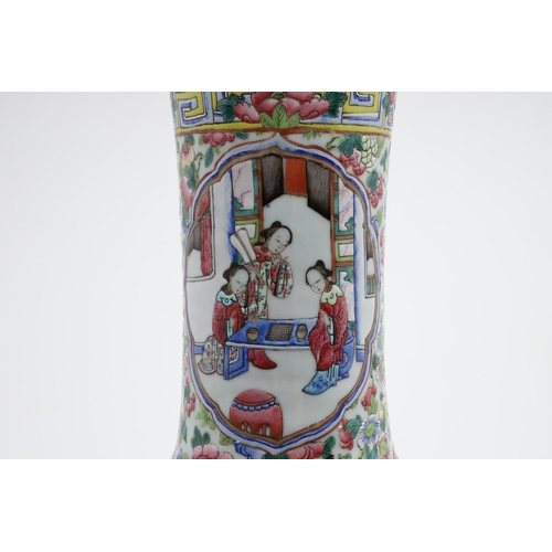 871 - LARGE 19THC CHINESE CANTONESE FAMILLE ROSE VASE. A late 19thc Cantonese famille rose of large propor... 