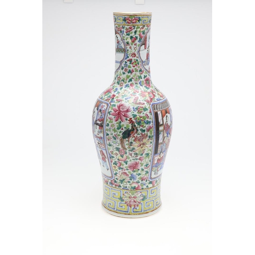 871 - LARGE 19THC CHINESE CANTONESE FAMILLE ROSE VASE. A late 19thc Cantonese famille rose of large propor... 