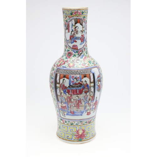 871 - LARGE 19THC CHINESE CANTONESE FAMILLE ROSE VASE. A late 19thc Cantonese famille rose of large propor... 