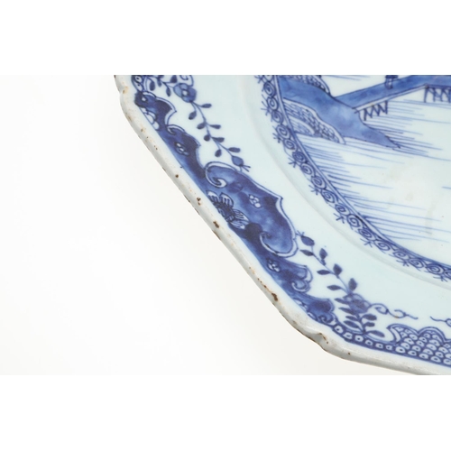 874 - QTY OF CHINESE BLUE & WHITE PLATES & DISHES, & LARGE PLATTER. Qianlong period, including a large pla... 