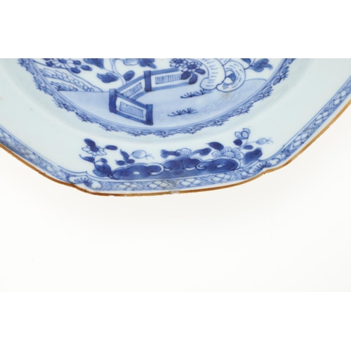 874 - QTY OF CHINESE BLUE & WHITE PLATES & DISHES, & LARGE PLATTER. Qianlong period, including a large pla... 