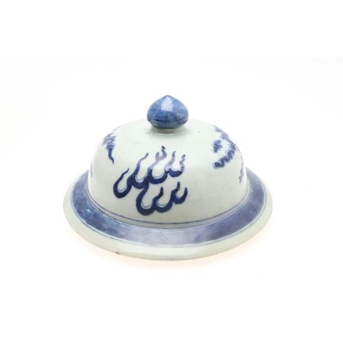 878A - CHINESE KANGXI REVIVAL BLUE & WHITE BALUSTER JAR AND COVER. Late 19th century, a baluster shaped jar... 