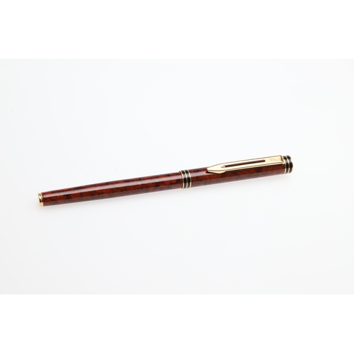 1535 - WATERMAN: CARENE AND IDEAL FOUNTAIN PENS. the Carene in a marine amber colourway with 18k nib, the I... 