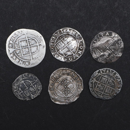 1032 - A SELECTION OF ELIZABETH I HAMMERED SILVER AND SIMILAR COINS. Elizabeth I hammered silver: a threepe... 