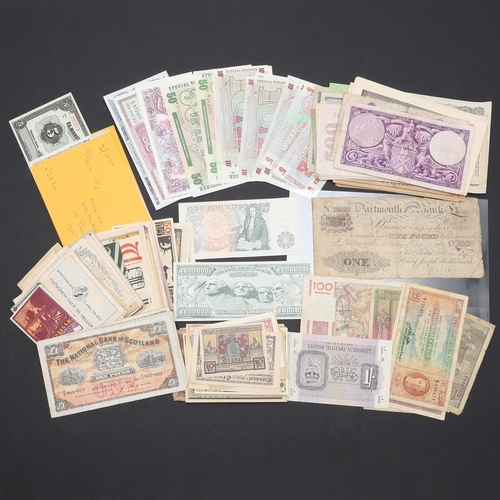 1198 - A MIXED COLLECTION OF BANKNOTES TO INCLUDE BRITISH ARMED FORCES NOTES AND MANY OTHERS. A mixed colle... 