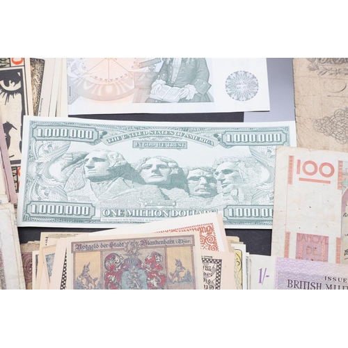 1198 - A MIXED COLLECTION OF BANKNOTES TO INCLUDE BRITISH ARMED FORCES NOTES AND MANY OTHERS. A mixed colle... 