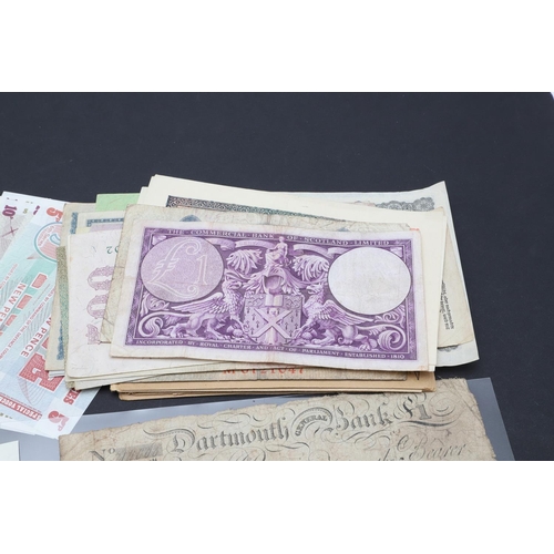 1198 - A MIXED COLLECTION OF BANKNOTES TO INCLUDE BRITISH ARMED FORCES NOTES AND MANY OTHERS. A mixed colle... 