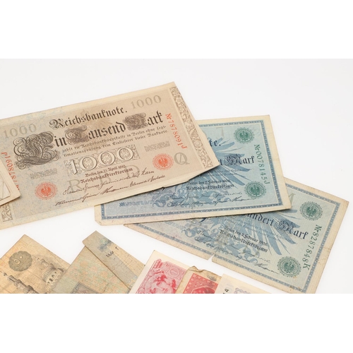 1201 - A MIXED COLLECTION OF WORLD BANKNOTES TO INCLUDE FRENCH SOL AND OTHERS. A collection of Reichsbankno... 