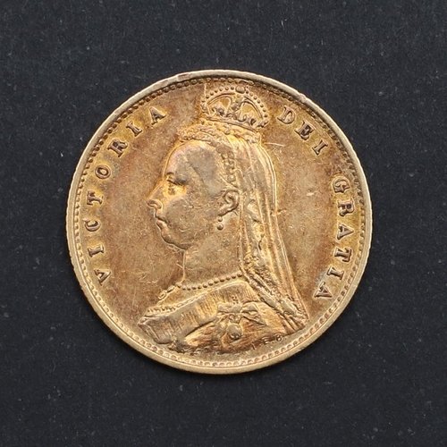 1224 - A QUEEN VICTORIA HALF SOVEREIGN, 1887. A Queen Victoria Half Sovereign, 1887, jubilee bust, l. Shiel... 