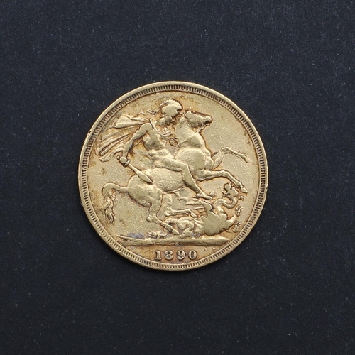 1227 - A QUEEN VICTORIA SOVEREIGN, 1890. A Queen Victorian Sovereign, Jubilee bust l. reverse St George and... 