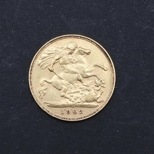 1239 - AN EDWARD VII HALF SOVEREIGN, 1902. An Edward VII Half Sovereign, bare head r. St George and the Dra... 