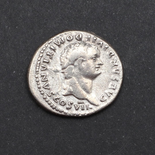 664 - ROMAN IMPERIAL COINAGE: DOMITIAN. c.81-96. A.D. A silver denarius, obverse with laureate bust r. Rev... 