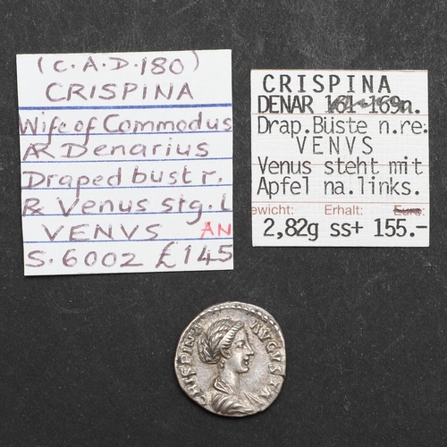 670 - ROMAN IMPERIAL COINAGE: CRISPINA, c.178-182. A.D. A silver denarius, obverse with draped bust r. Rev... 