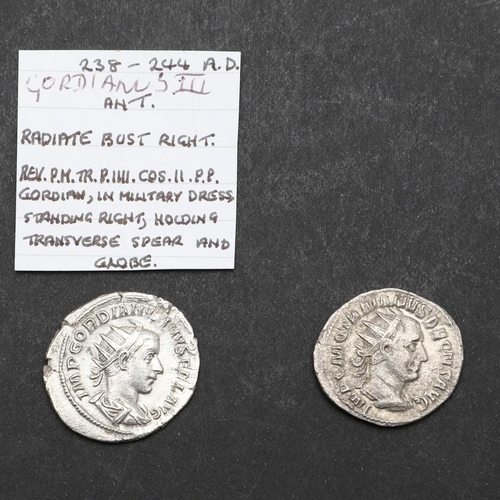 684 - ROMAN IMPERIAL COINAGE: GORDIAN III. c.238-244. A.D. A silver antoninians, obverse with radiate bust... 