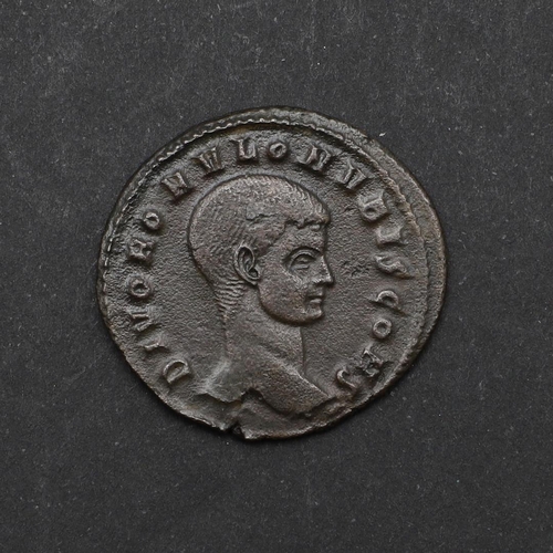 689 - ROMAN IMPERIAL COINAGE: MAXENTIUS IN HONOUR OF DIVUS ROMULUS, 309. A.D. A billon follis, bare headed... 