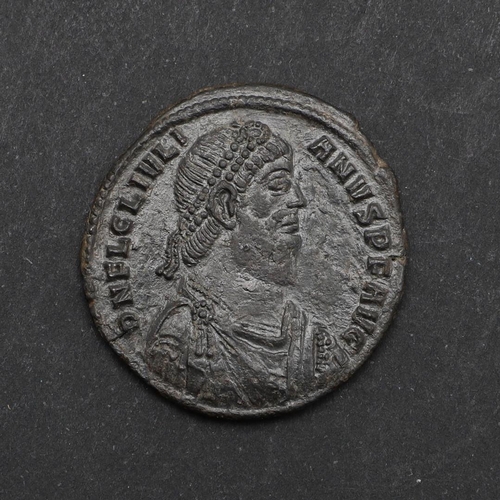 690 - ROMAN IMPERIAL COINAGE: JULIAN THE APOSTATE. c.360-363. A.D. A Billon double maiorina.  Diademed dra... 