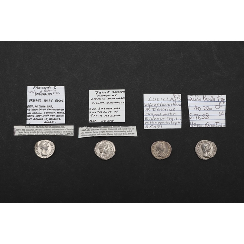 697 - ROMAN IMPERIAL COINAGE: A COLLECTION OF FOUR DENARIUS, c.141-235. A.D. A silver denarius, of Faustin... 