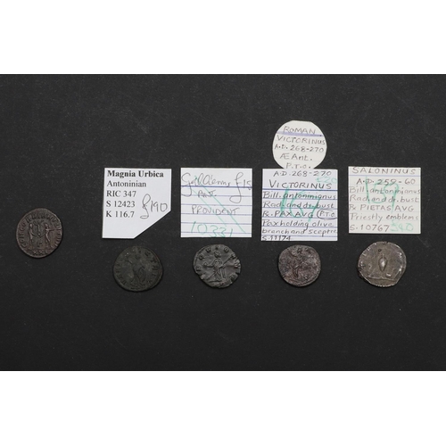 702 - ROMAN IMPERIAL COINAGE: MAGNIA URBICA. c.283-285. A.D. AND OTHERS. A billon Antoninian, diademed and... 