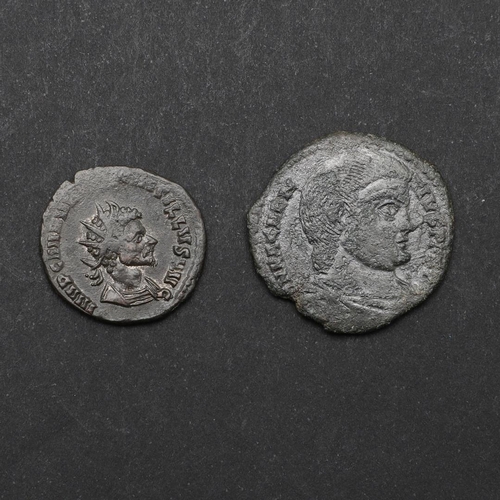 710 - ROMAN IMPERIAL COINAGE: QUIETUS AND MAGNENTIUS. A billon antoninianus of Quietus. radiate and draped... 