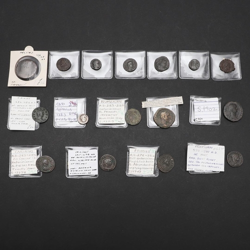 711 - ROMAN IMPERIAL COINAGE: VARIOUS DENOMINATIONS, OF NUMERIAN AND OTHERS. A collection of billon and ot... 