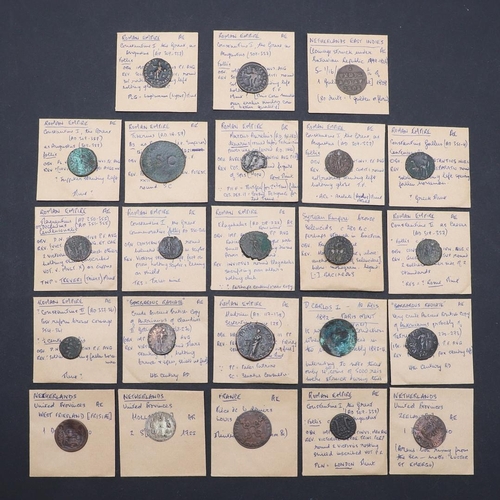 716 - A SMALL COLLECTION OF ANCIENT AND WORLD COINS. THE MAJORITY ROMAN EMPIRE. A collection of twentythre... 