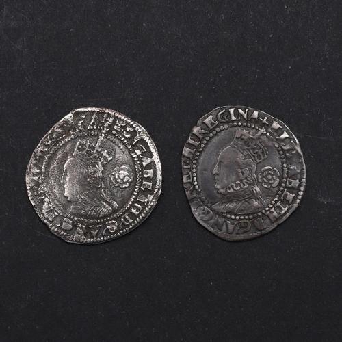 735 - TWO ELIZABETH I THREEPENCE, 1574 AND 1579. An Elizabeth I threepence, third issue with rose behind b... 