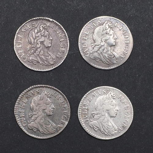 758 - A COLLECTION OF WILLIAM III THREEPENCE, 1698 - 1701. A collection of William III threepence, laureat... 