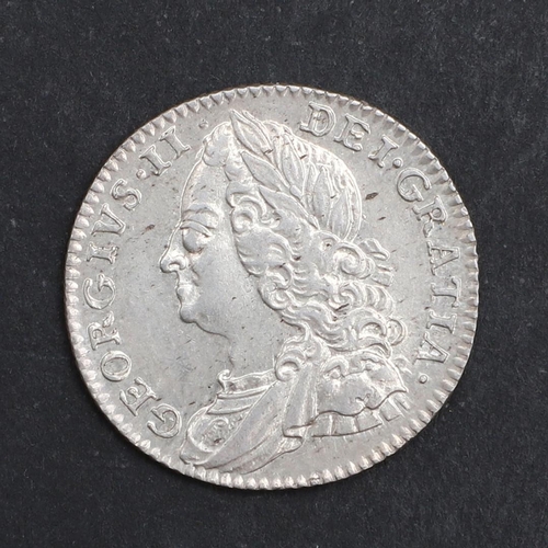 788 - A GEORGE II SIXPENCE, 1758. A George II sixpence, old laureate and draped bust l. reverse with plain... 