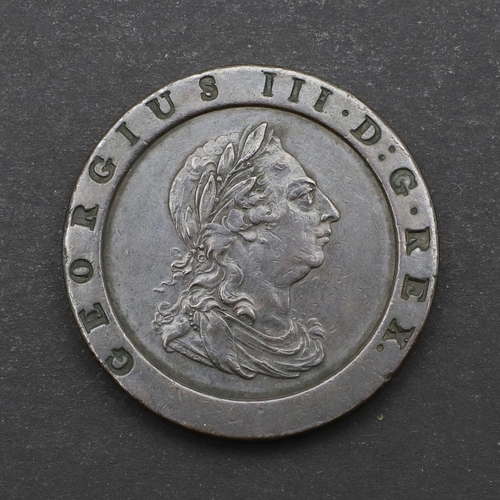 799 - A GEORGE III TWO PENCE, 1797. A George III Twopence, Soho mint 'Cartwheel' issue, dated 1797.  *CR  ... 