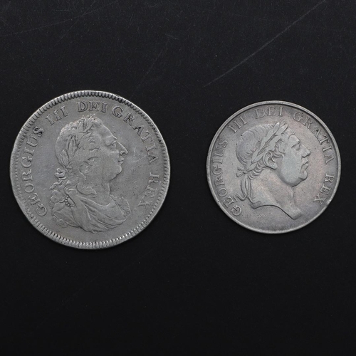 802 - A BANK OF ENGLAND DOLLAR AND SIMILAR THREE SHILLINGS. 1804 AND 1812. A Bank of England Dollar, laure... 